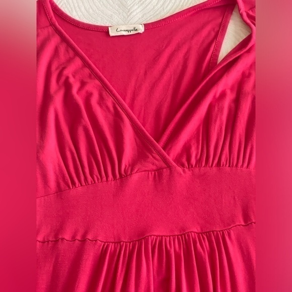 Loveappella Women's Red Rayon V-Neck 
Sleeveless Casual Long Maxi Dress Size PM - Picture 12 of 14